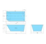 Casey Corner Freestanding Shower Bathtub 510mm H - Gloss White 1300mm/1400mm/1500mm/1700mm - Image 9