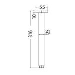 Square Ceiling Arm 300mm - Image 6