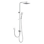 Square Dual Hose Variable Water Inlet Twin Shower Rail