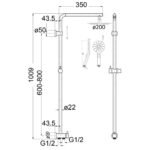 Round Dual Hose Variable Water Inlet Twin Shower Rail - Image 3