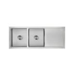 Eden 1160 x 440mm Double Bowls Above Counter Sink-R10 Corner