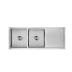 Eden 1160 x 440mm Double Bowls Above Counter Sink-R10 Corner