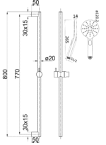 Round Hand shower Sliding Shower Rail - Image 7