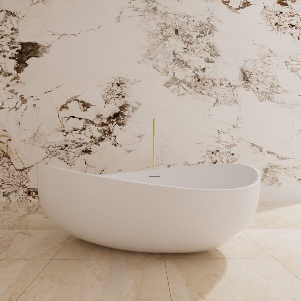 Cast Stone Solid Surface Bathroom BA3002- Matt White