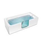 Lay Down Inward-swing Door Freestanding Soaking White Walk in Bathroom Acrylic Bathtub