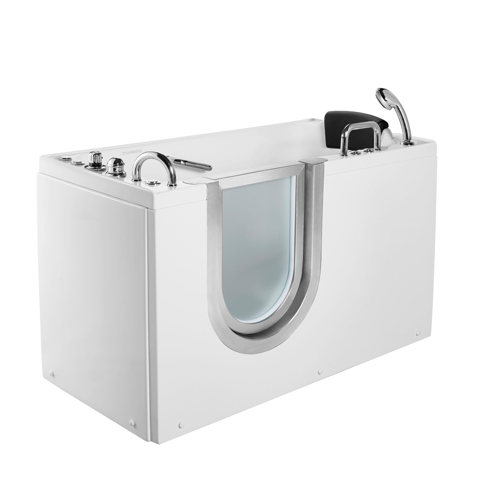 walk in bathtub with stainless door 3 Stainless Steel Glass Door Soaking Freestanding Acrylic Walk in Bathtub - Image 1