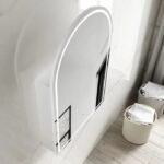 Arched LED Shaving Cabinet Mirror 600mm x 900mm – Matt White/ Matt Black