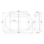 900mm 2 Door Oval LED Shaving Cabinet - Matt White/ Matt Black - Image 2