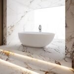 Acilia Eggshell Acrylic Freestanding Bathtub- Matt White - Image 5