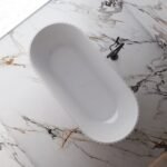 Acilia Oval Acrylic Freestanding Bathtub- Matt White - Image 4