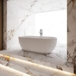 Acilia Oval Acrylic Freestanding Bathtub- Matt White