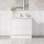600-900mm Hampton Shaker Style Bathroom Vanity Satin White OR Satin Black
