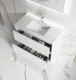 600-900mm Hampton Shaker Style Bathroom Vanity Satin White OR Satin Black - Image 2