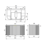 Linear VI 600-900mm Curve Wall Hung Vanity - Image 3