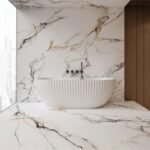 Acilia Back To Wall Acrylic Freestanding Bathtub- Matt White - Image 3