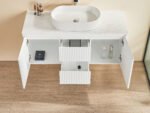 Wave Fluted 1200mm Wall Hung Vanity Double Bowls - Image 2