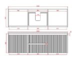 Wave Fluted 1500mm Wall Hung Vanity - Image 4