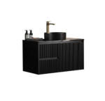 Wave Fluted 900mm Wall Hung Vanity - Image 6