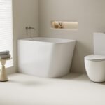 Compact Rectangular Corner Freestanding Bath 1000/1100/1300mm-Gloss White - Image 5
