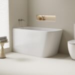 Compact Rectangular Corner Freestanding Bath 1000/1100/1300mm-Gloss White