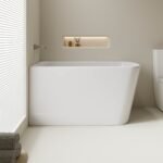 Compact Rectangular Corner Freestanding Bath 1000/1100/1300mm-Gloss White - Image 3