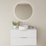 Roma Fluted 600mm-900mm Length Wall Hung Cabinet Satin White