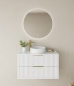 Roma Fluted 600mm-900mm Length Wall Hung Cabinet Satin White