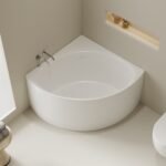 Compact Triangle Corner Freestanding Bath 1000m/1200mm - Image 2