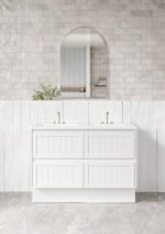 1200-1500mm Hampton Shaker Style Bathroom Vanity Satin White OR Satin Black