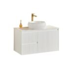 Wave Fluted 900mm Wall Hung Vanity - Image 4