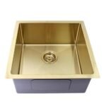 Arvello 450 x 450mm Single Bowl Above-Undermount Nano PVD Kitchen Sink-R15 - Image 2