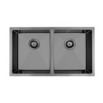 Arvello 860 x 450mm Double Bowl Nano PVD Kitchen Sink-R15 - Image 2