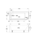 Corner Freestanding Bathtub  - Gloss White 1400/1500/1700mm - Image 9