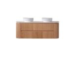 Arvello 900MM-1500mm Fluted Curve Woodgrain Wall Hung Vanity