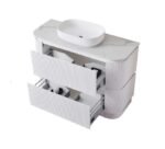 Arvello 900MM-1500mm Woodgrain Fluted Curve Freestanding Vanity - Image 4