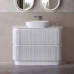 Arvello 900MM-1500mm Satin White Fluted Curve Freestanding Vanity