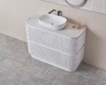 Arvello 900MM-1500mm Woodgrain Fluted Curve Freestanding Vanity - Image 3