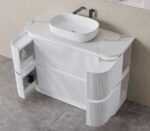 Arvello 900MM-1500mm Woodgrain Fluted Curve Freestanding Vanity - Image 2