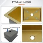 Arvello 810 x 450mm Single Bowl Above-Undermount Nano PVD Kitchen Sink-R15 - Image 2