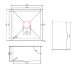 Arvello 450 x 450mm Single Bowl Above-Undermount Nano PVD Kitchen Sink-R15 - Image 4