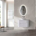 Arvello 900MM-1500mm Fluted Curve Matt White Wall Hung Vanity