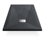 Archi Pro Onyx Black Slate Stone Resin Rectangular Shower Base - Image 3