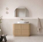 Artisan 900MM-1500mm Coastal Oak Fluted Curve Freestanding Vanity