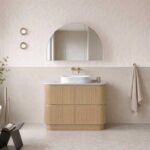 Artisan 900MM-1500mm Coastal Oak Fluted Curve Freestanding Vanity
